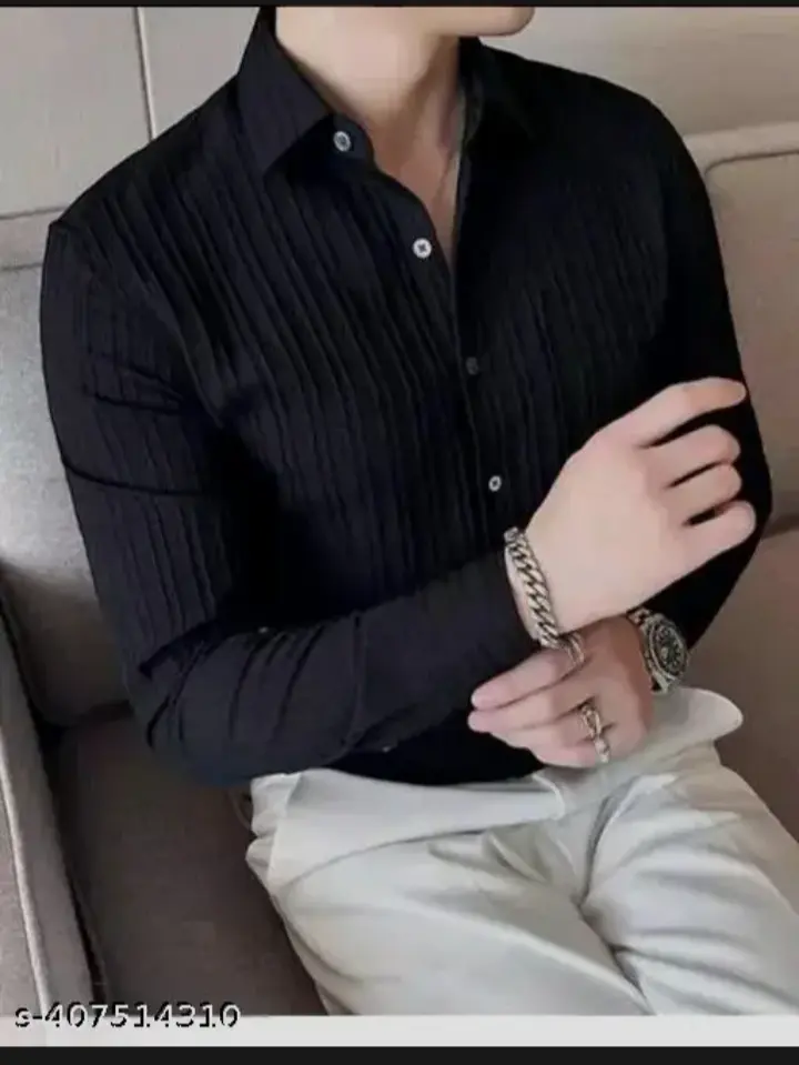 Black budge shirts for men party wear